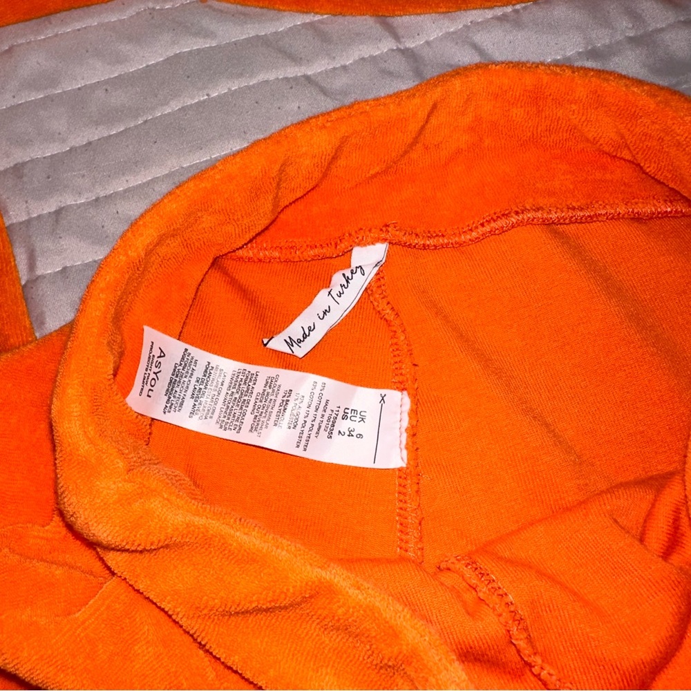 ASOS TERRYCLOTH BEACH COVER UP SET - ORANGE - Picture 12 of 12